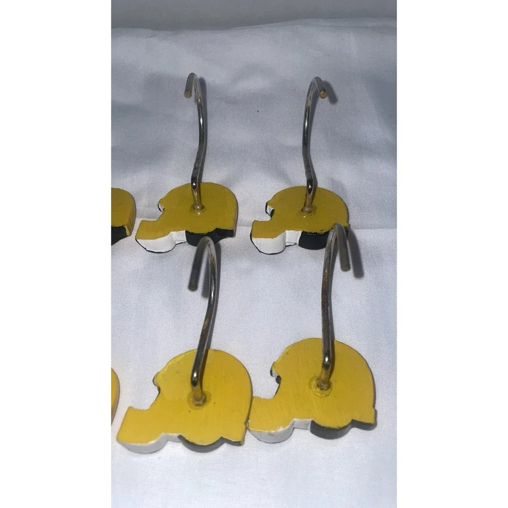 Green‎ Bay Packers NFL Shower Curtain Hooks Set of 10 Yellow Helmet Bathroom
